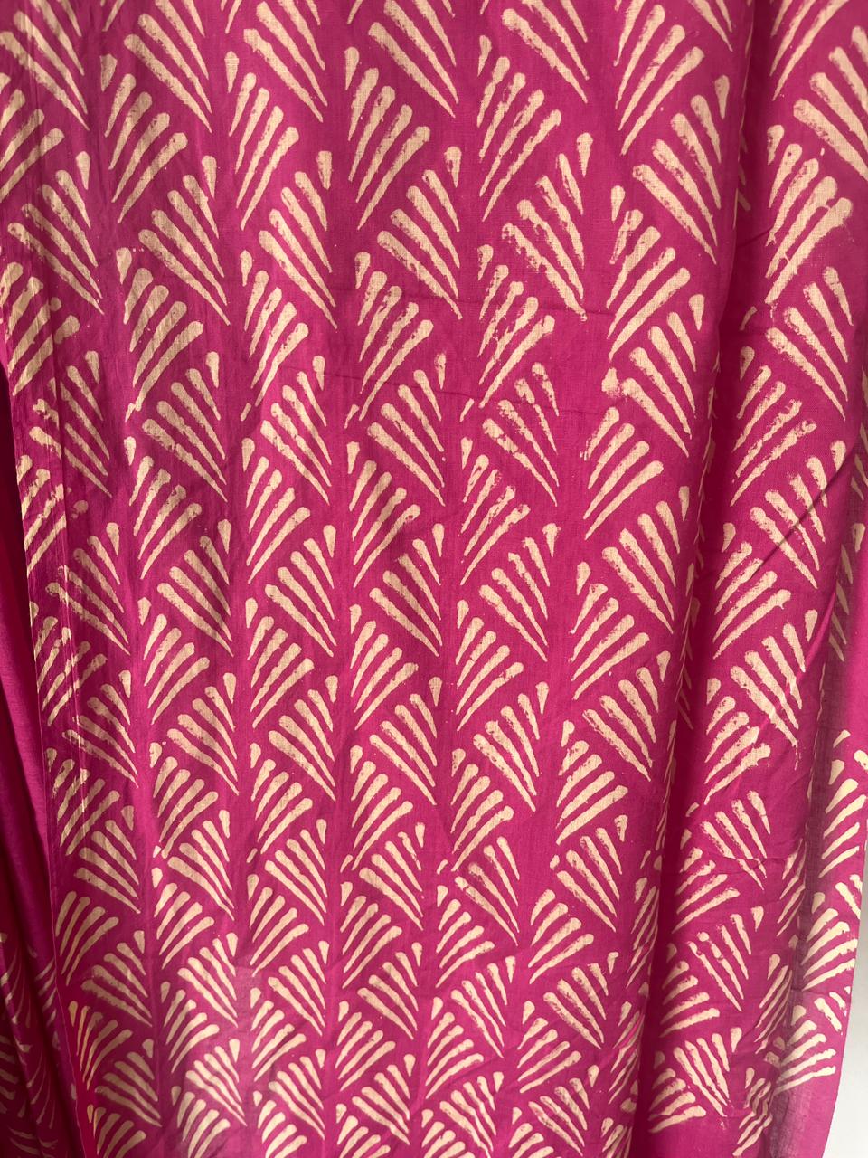 Cotton Hand Block Print Saree