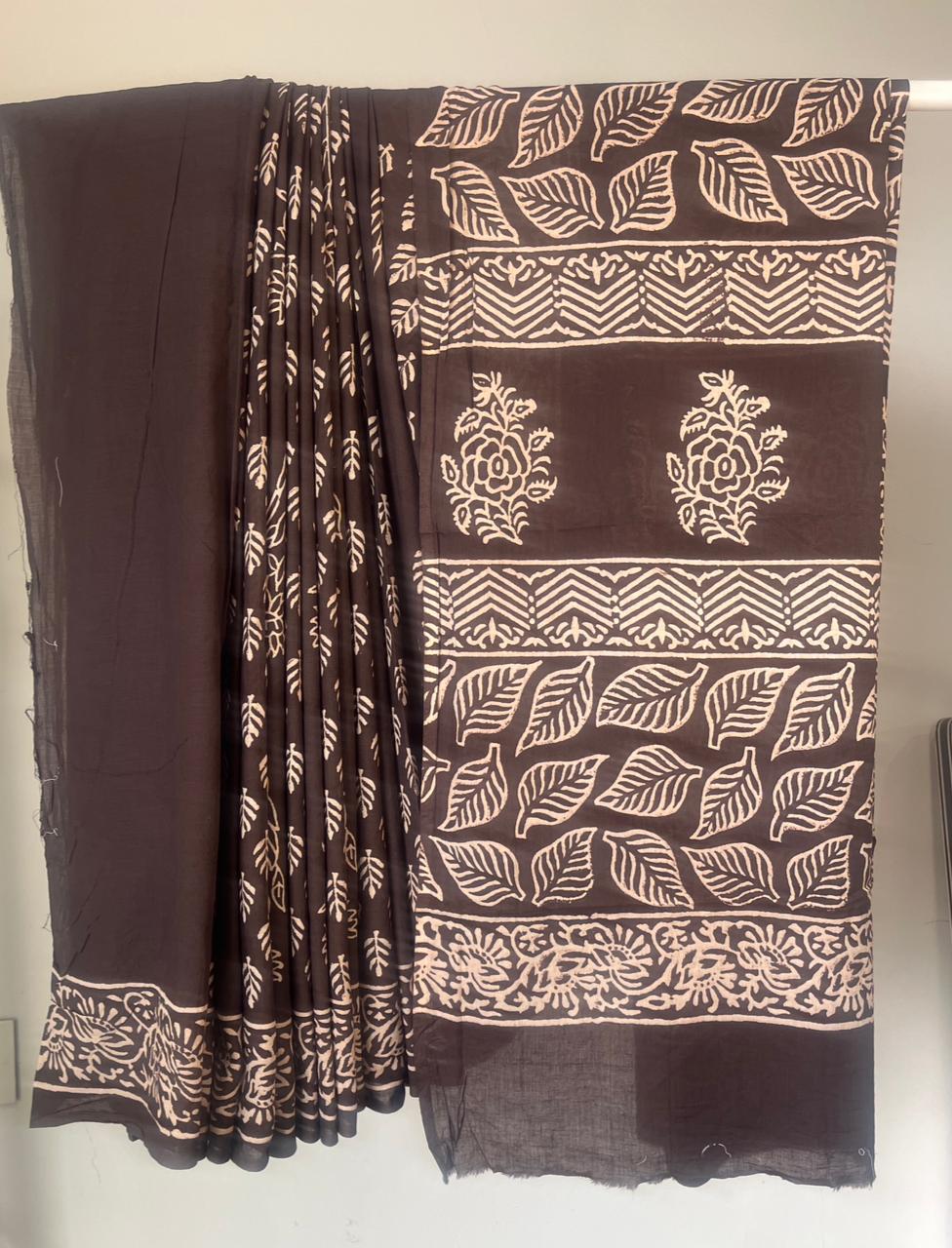 Cotton Hand Block Print Saree