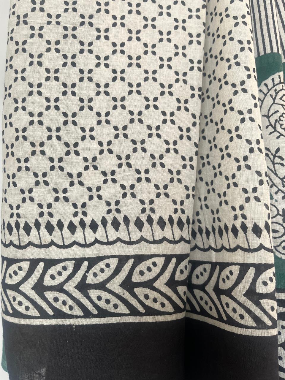 Cotton Hand Block Print Saree