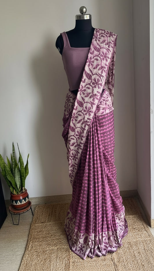 Cotton Hand Block Print Saree