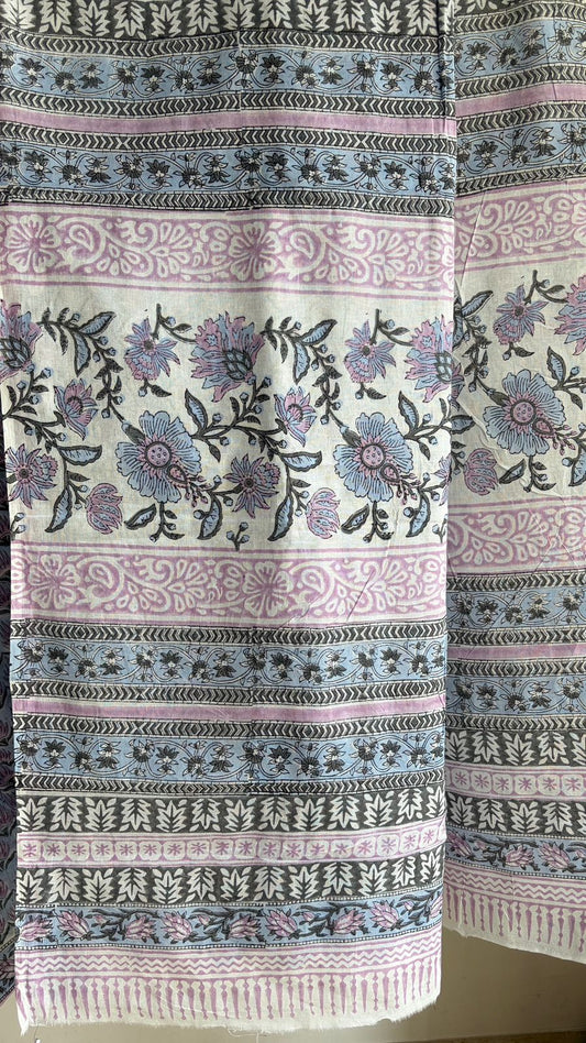 Mul Cotton Hand Block Print Saree _06