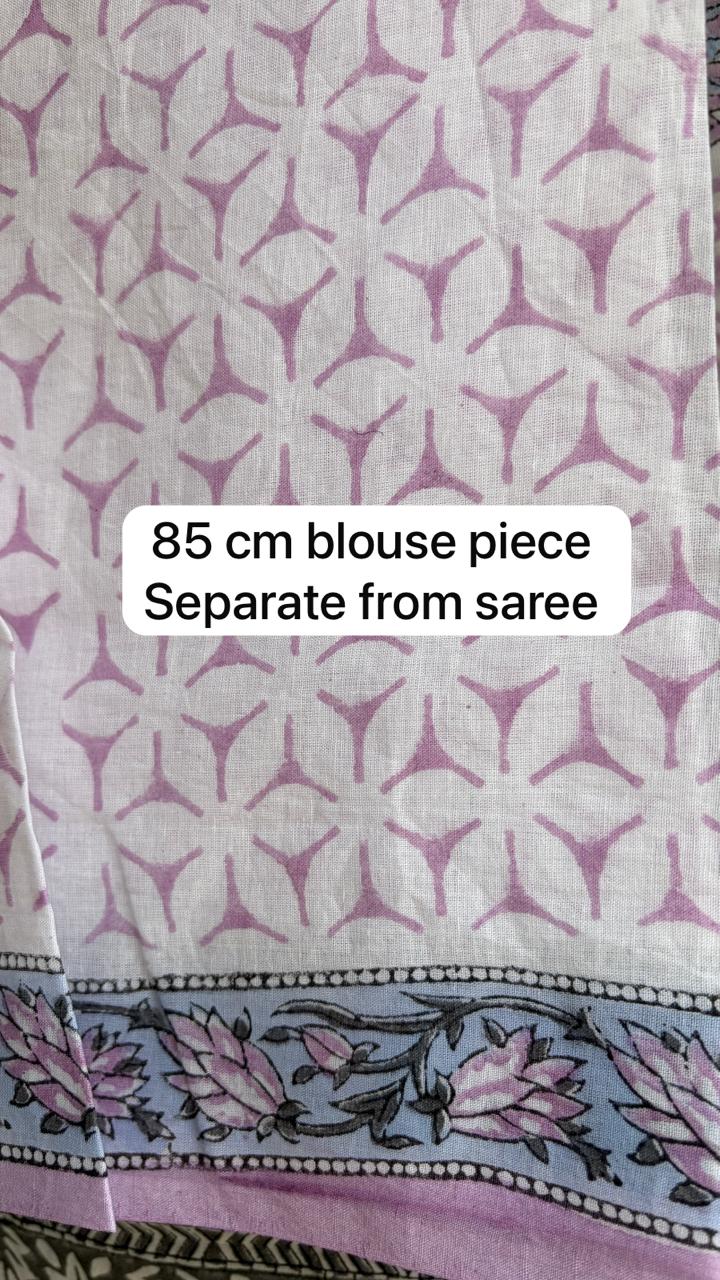 Mul Cotton Hand Block Print Saree _06