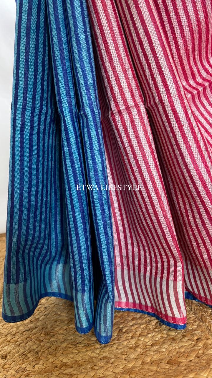 Noor Linen-Tie & Dye-Royal Blue & Pink