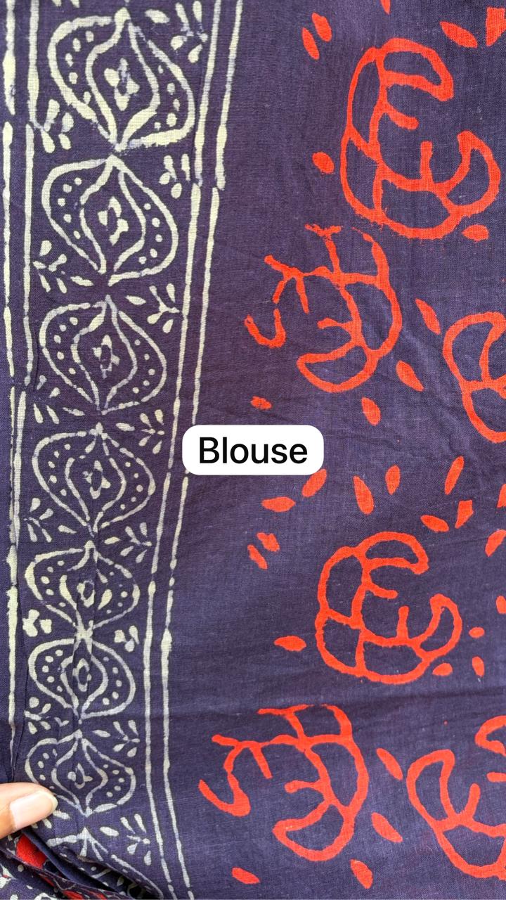 Mul Cotton Hand Block Print Saree _21