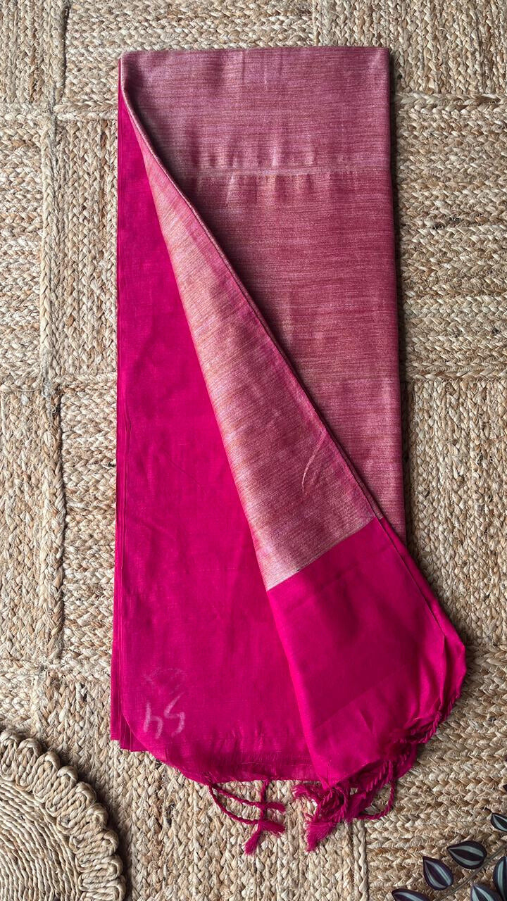 Pink - Mul Cotton Gicha Weaving Work Saree