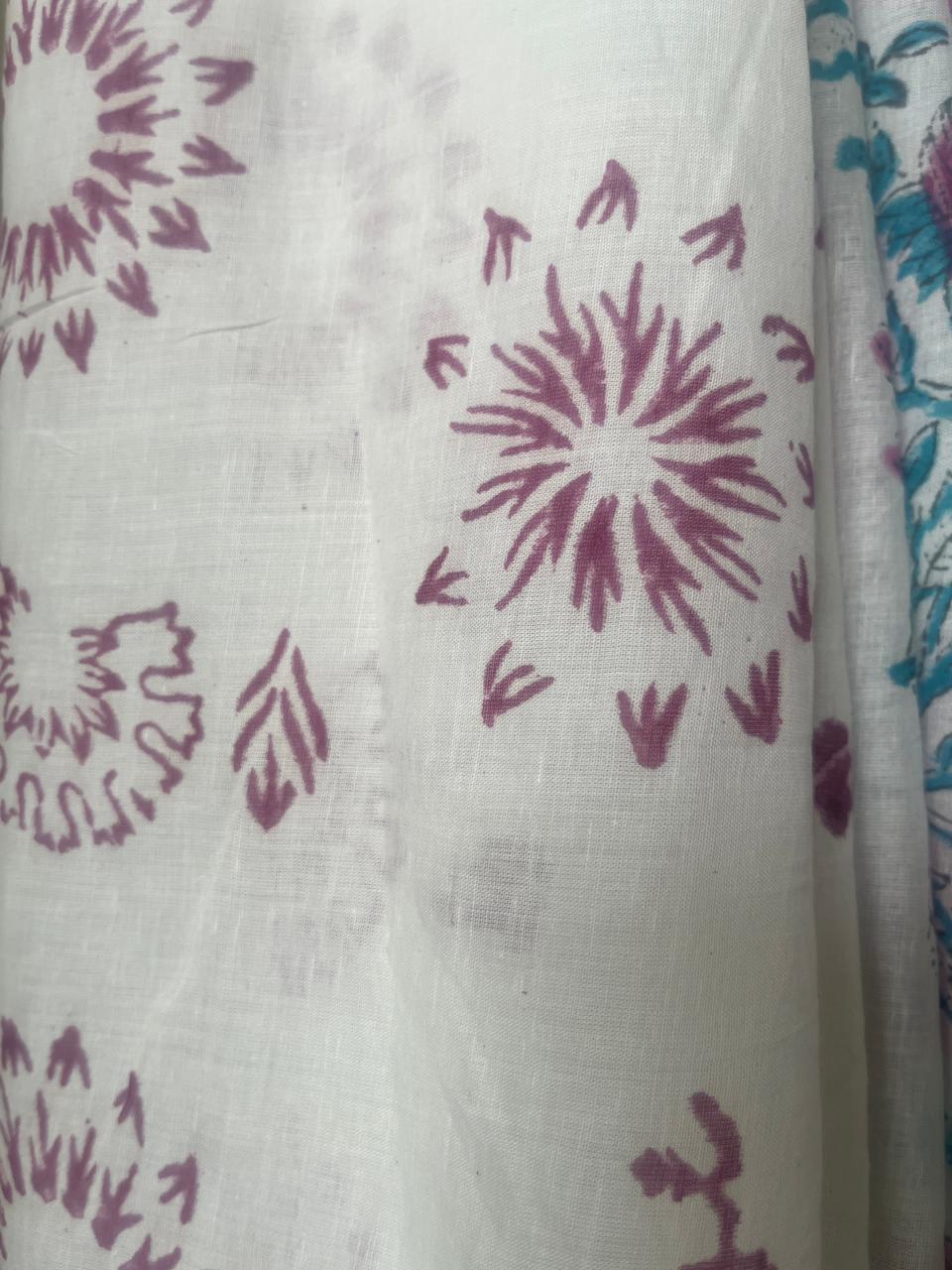 Cotton Hand Block Print Saree