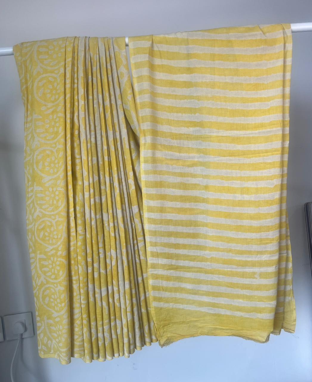 Cotton Hand Block Print Saree