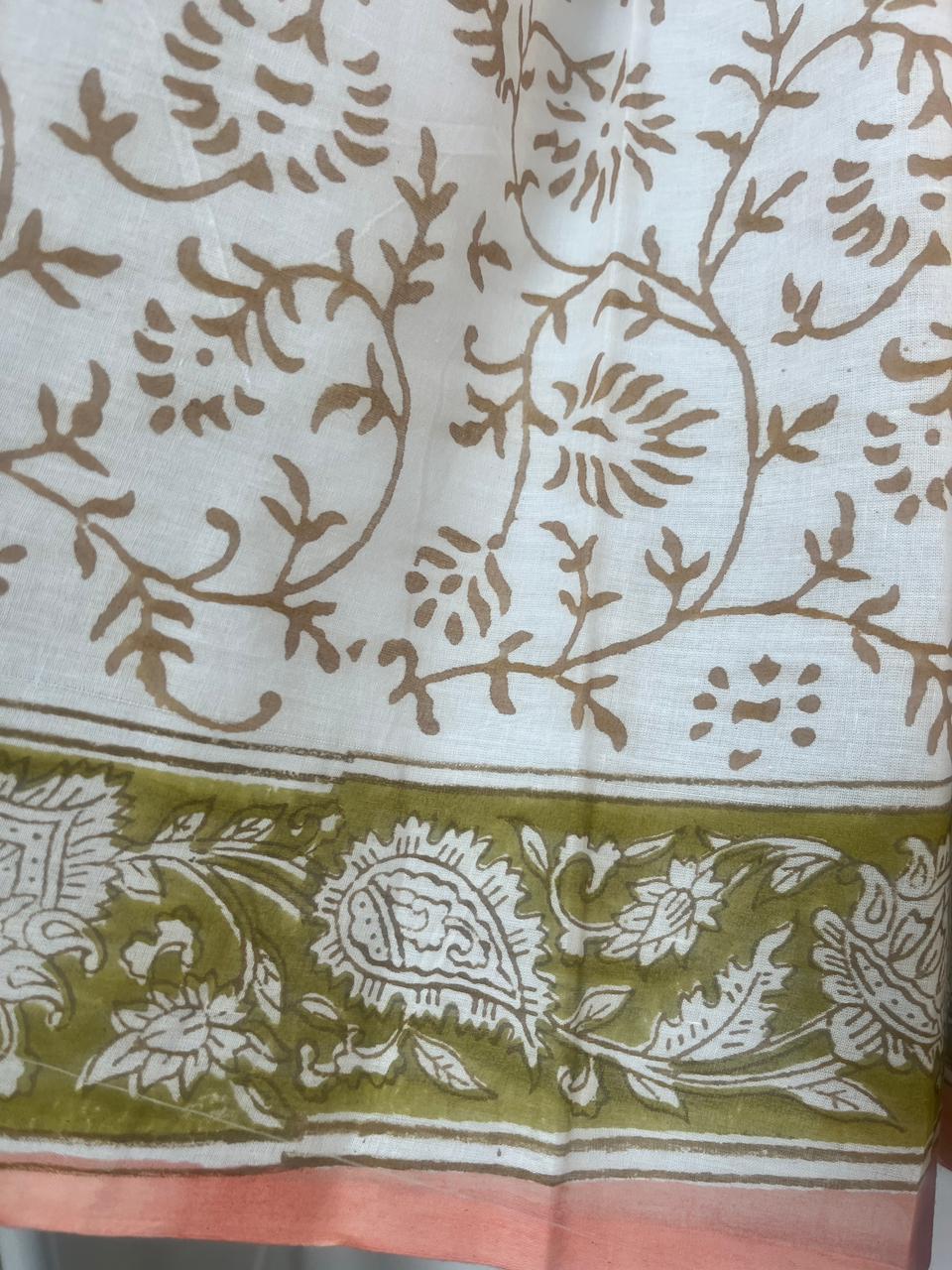 Cotton Hand Block Print Saree