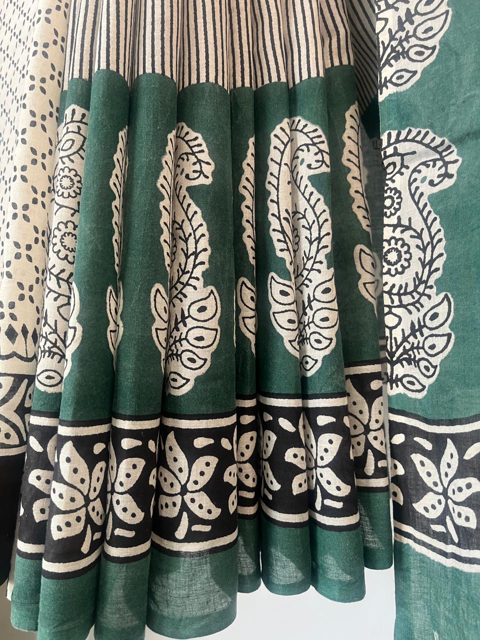 Cotton Hand Block Print Saree