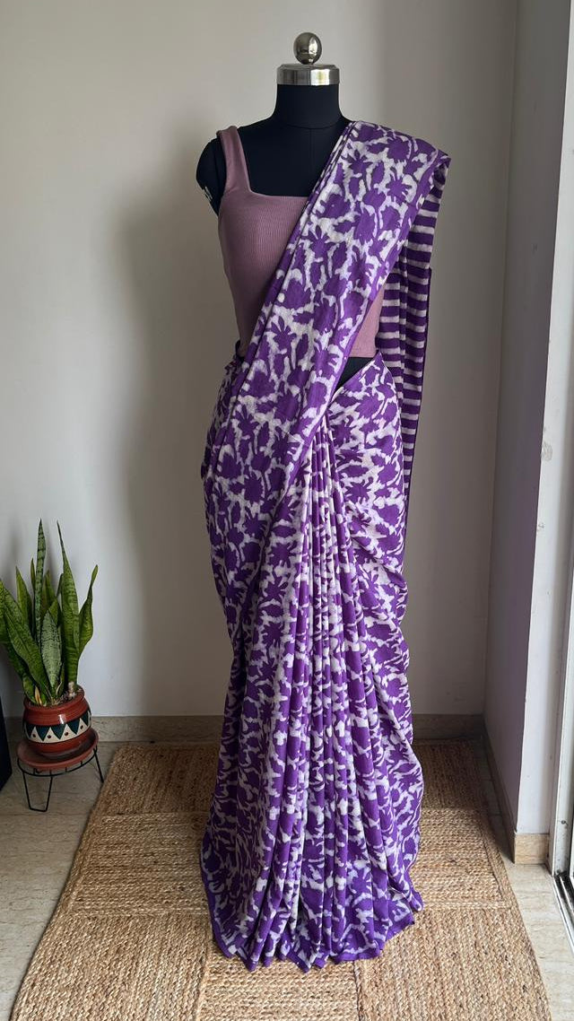 Cotton Hand Block Print Saree (Copy)