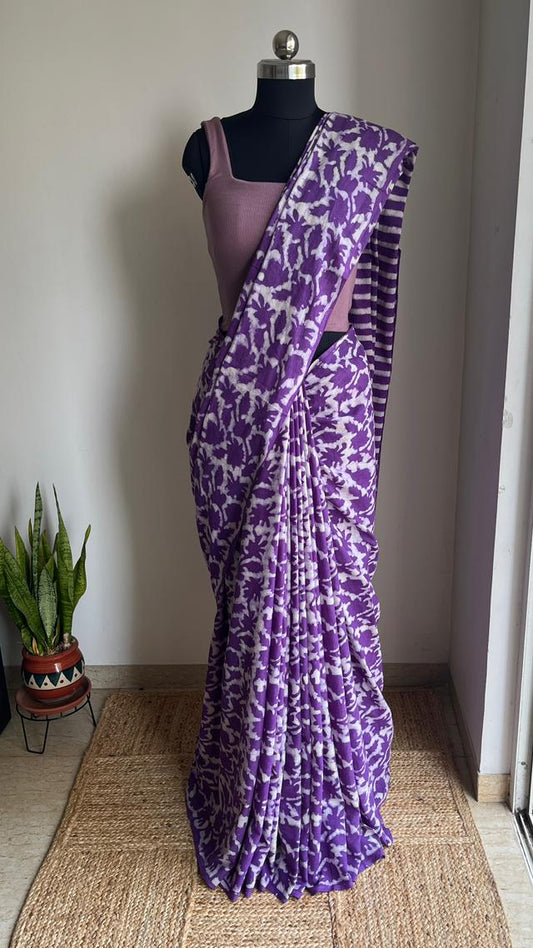 Cotton Hand Block Print Saree (Copy)