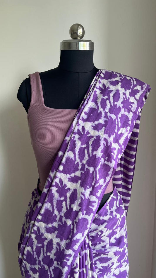 Cotton Hand Block Print Saree (Copy)