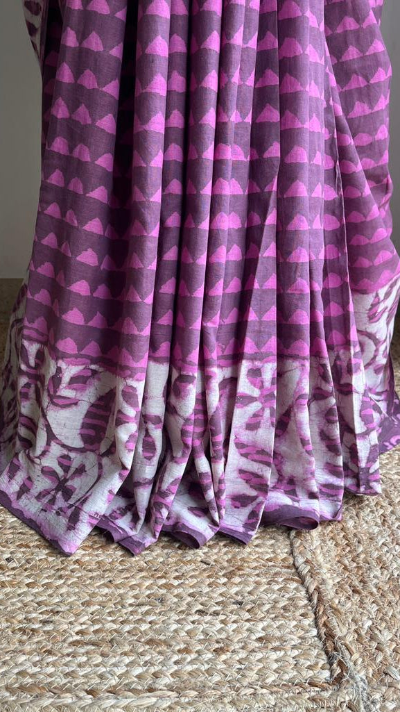 Cotton Hand Block Print Saree