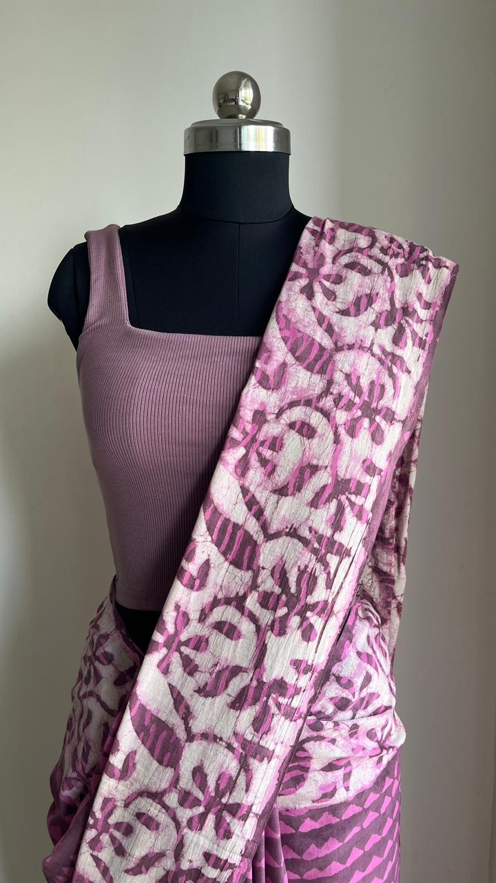 Cotton Hand Block Print Saree