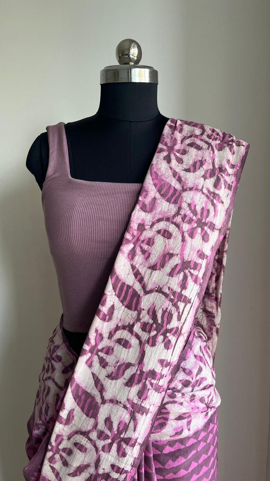 Cotton Hand Block Print Saree