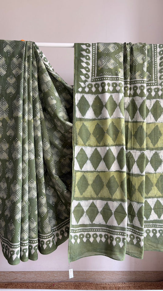 Mul Cotton Hand Block Print Saree _04