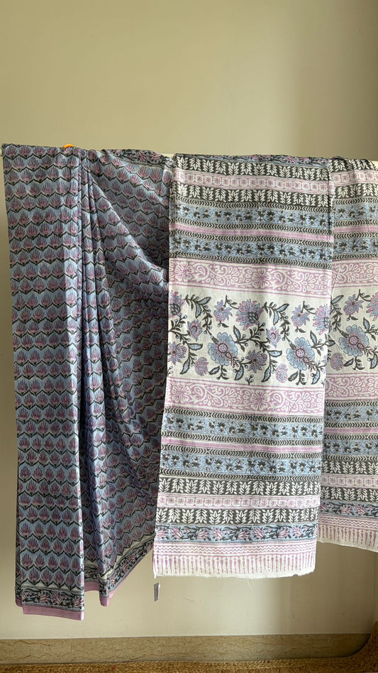 Mul Cotton Hand Block Print Saree _06