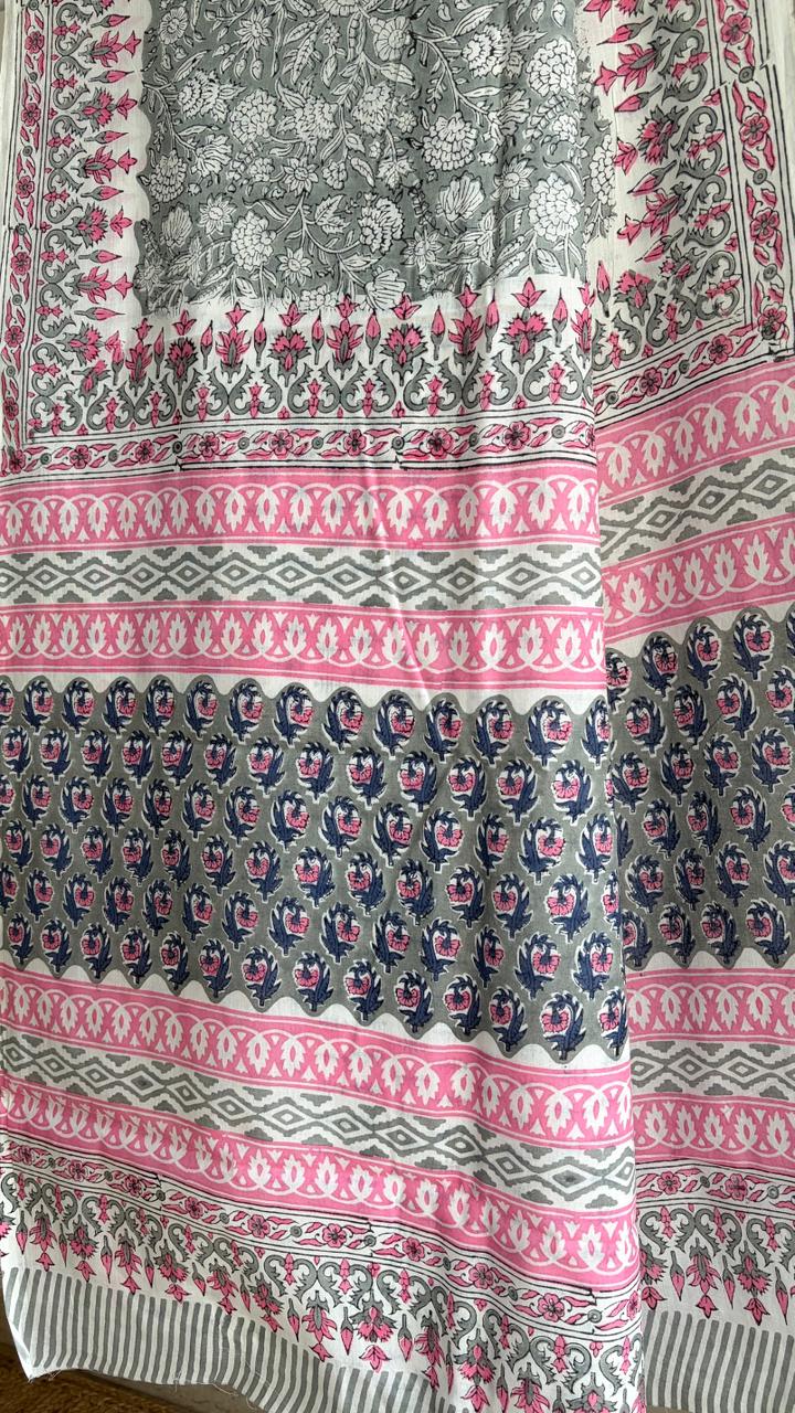 Mul Cotton Hand Block Print Saree _07