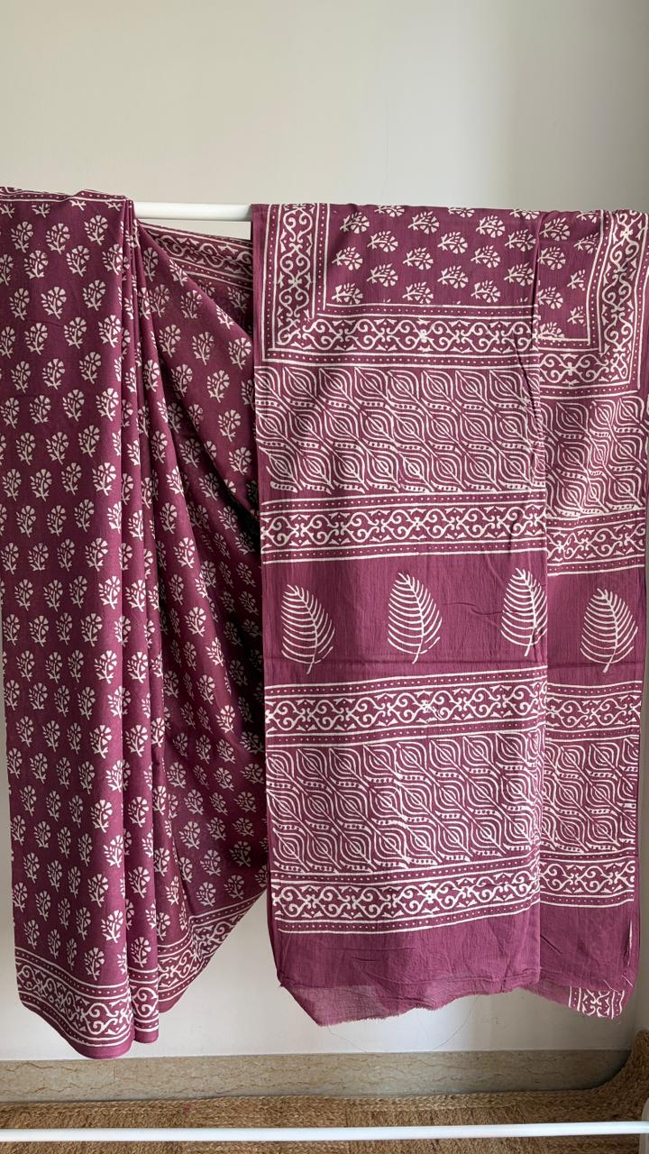 Mul Cotton Hand Block Print Saree _08