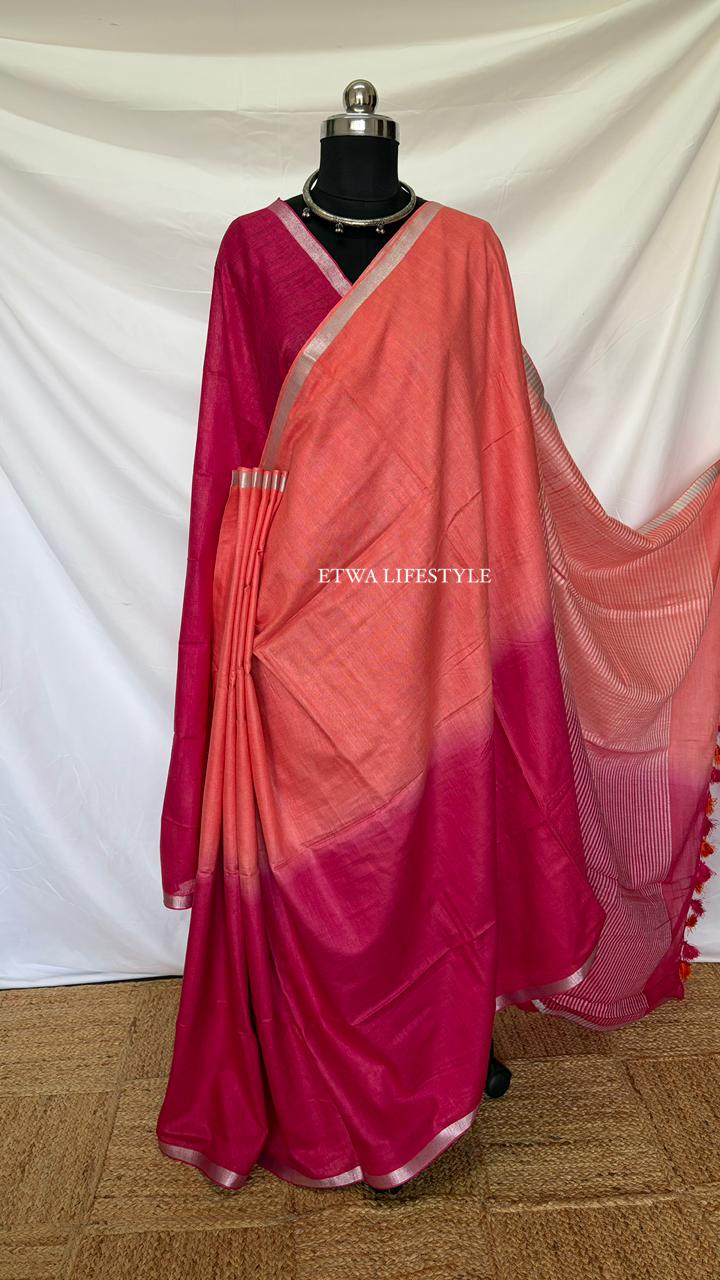 Noor Linen-Tie & Dye- Orange & Pink