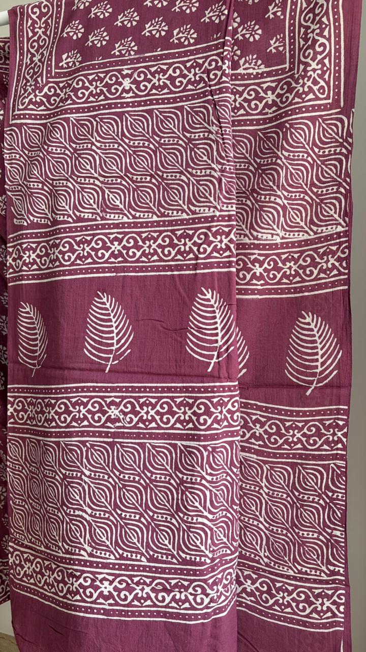 Mul Cotton Hand Block Print Saree _08