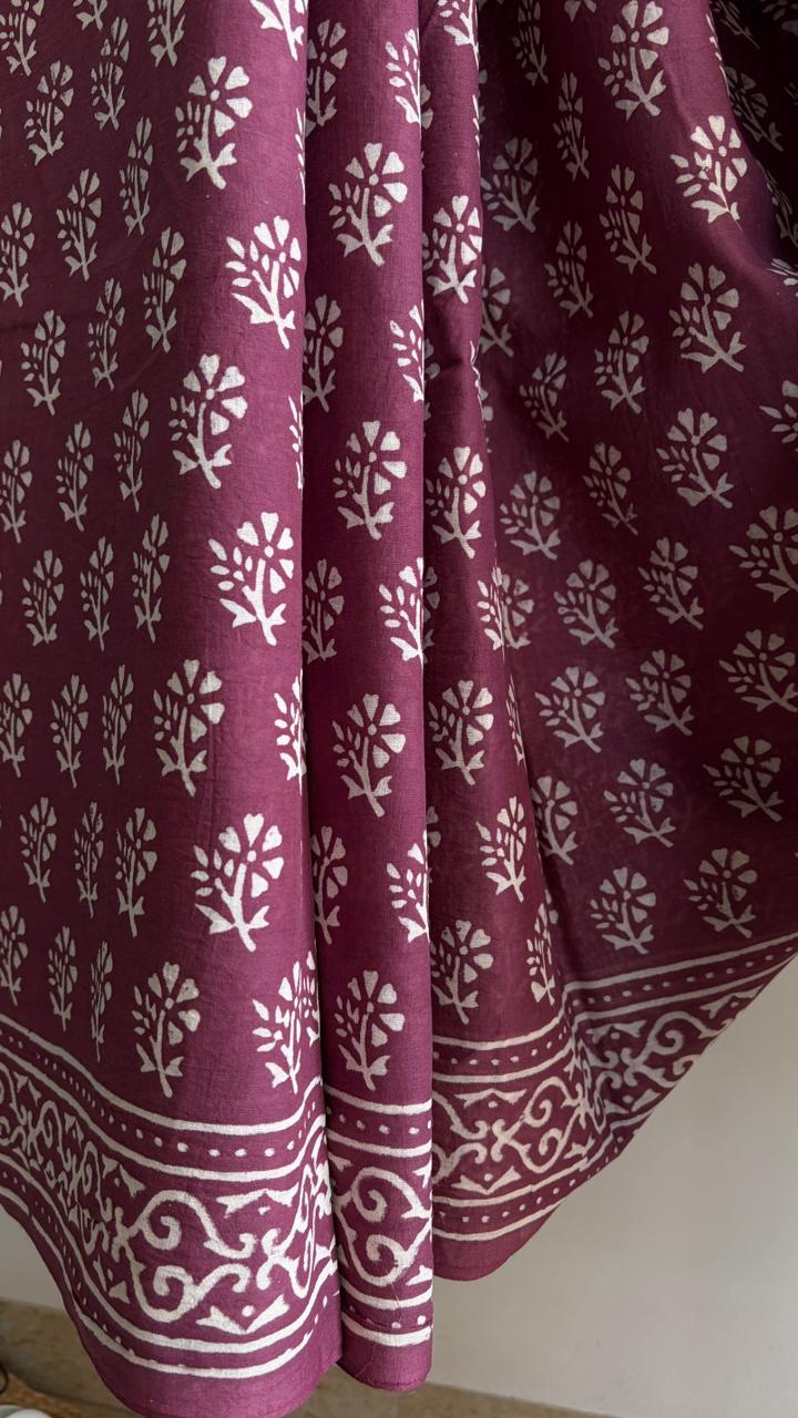 Mul Cotton Hand Block Print Saree _08