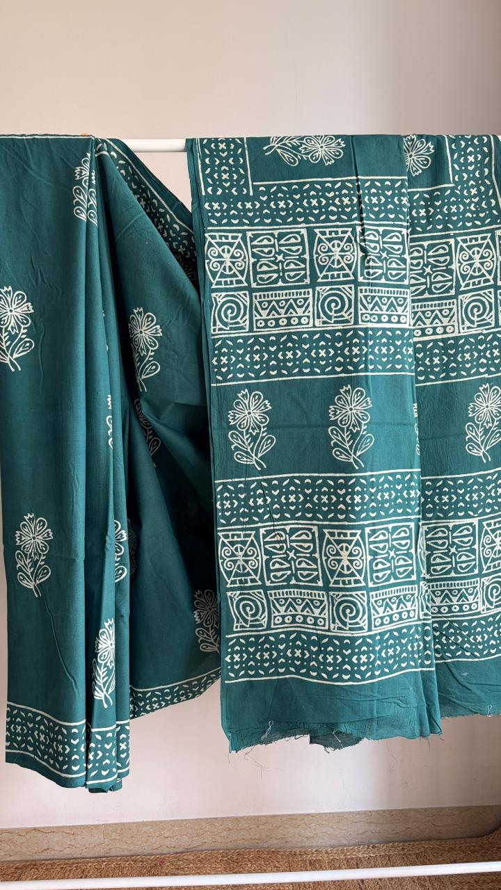 Mul Cotton Hand Block Print Saree _09
