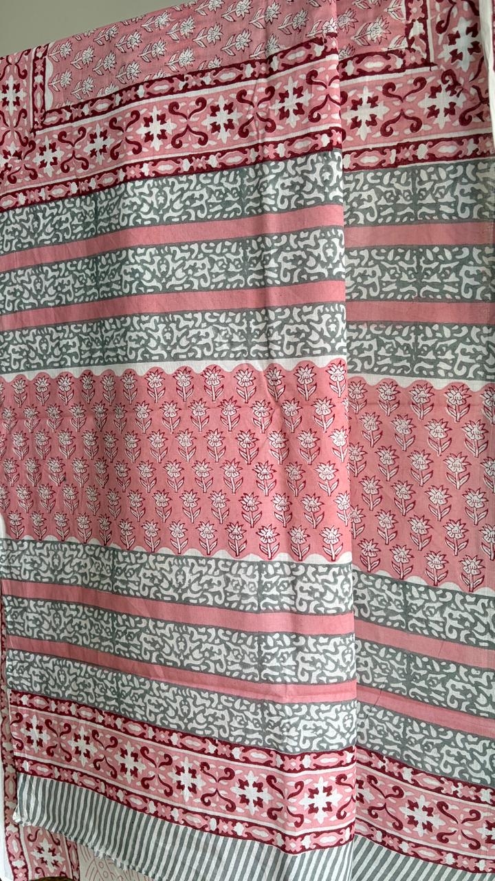 Mul Cotton Hand Block Print Saree _10