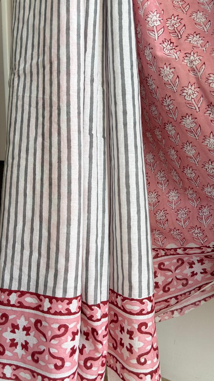 Mul Cotton Hand Block Print Saree _10