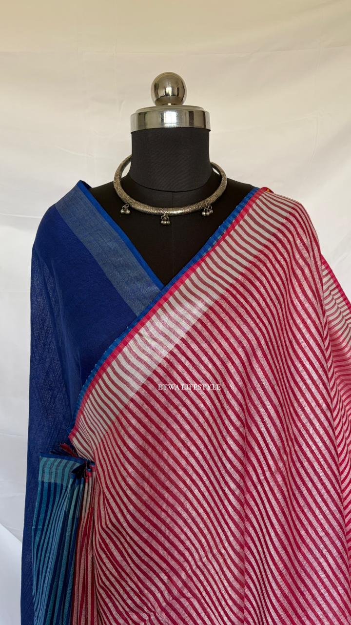 Noor Linen-Tie & Dye-Royal Blue & Pink