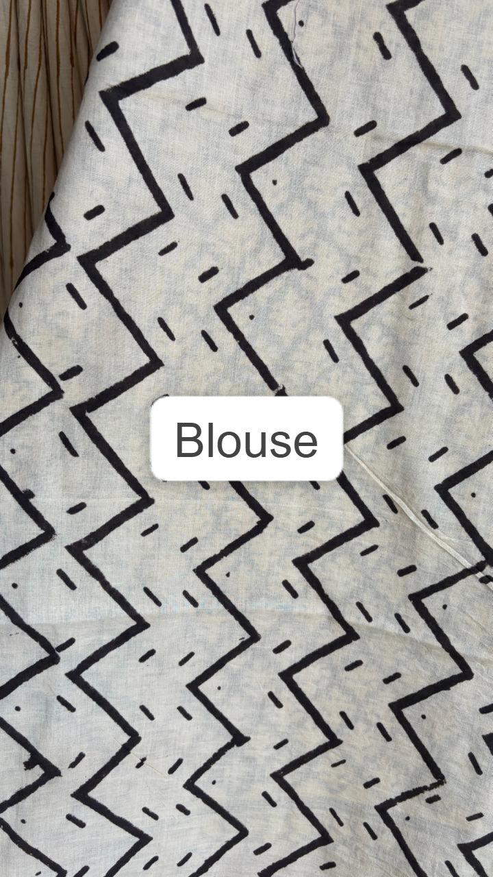 Mul Cotton Hand Block Print Saree _11