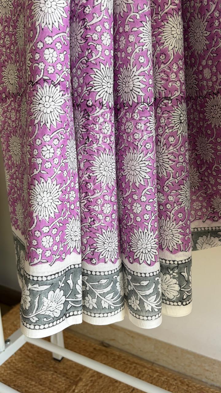 Mul Cotton Hand Block Print Saree _12