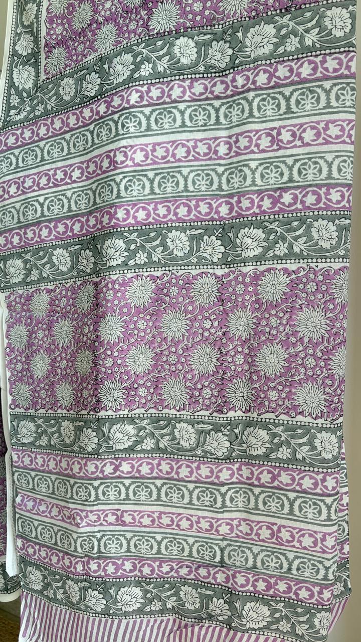 Mul Cotton Hand Block Print Saree _12