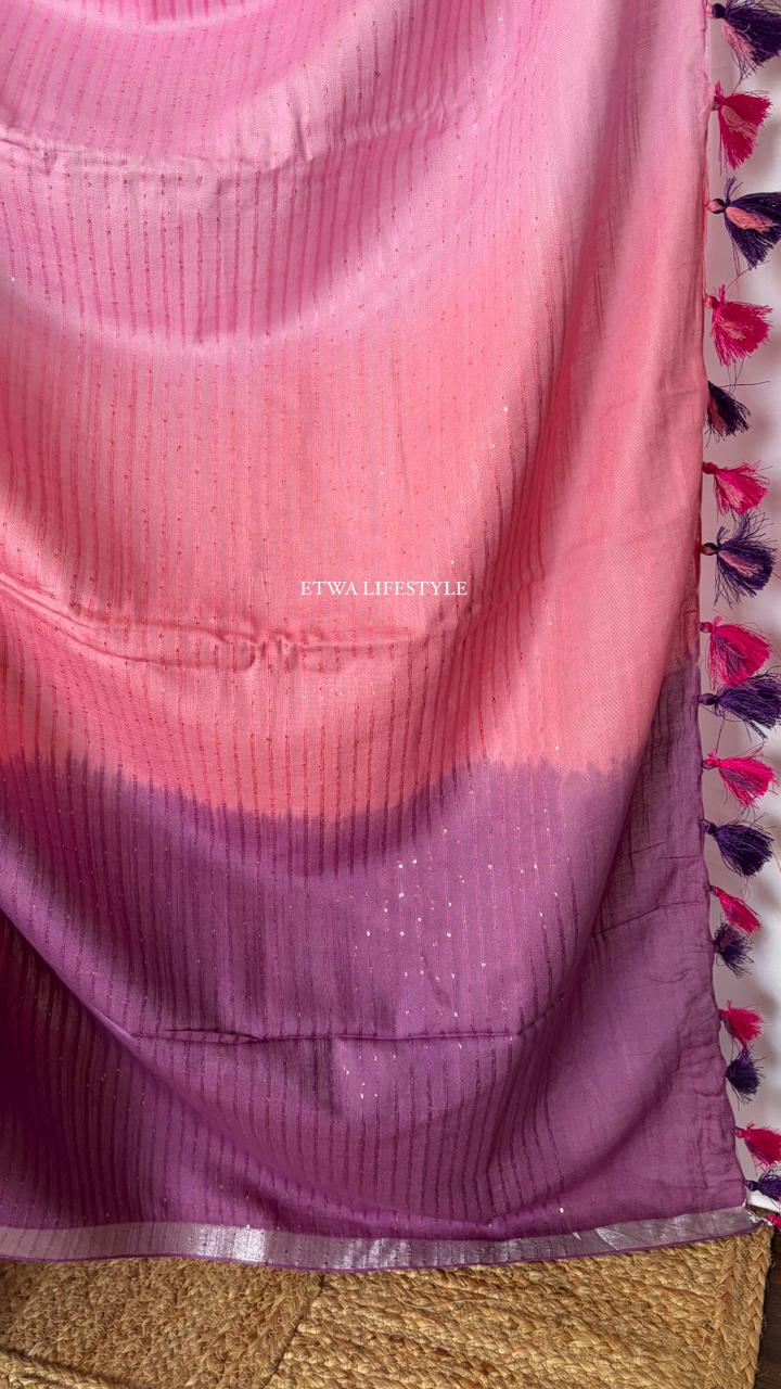 Noor Linen-Tie & Dye-Pink Peach Purple