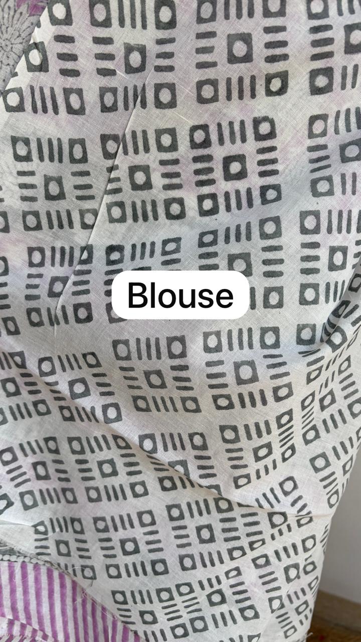 Mul Cotton Hand Block Print Saree _12
