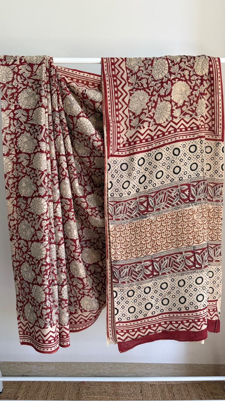 Mul Cotton Hand Block Print Saree _13