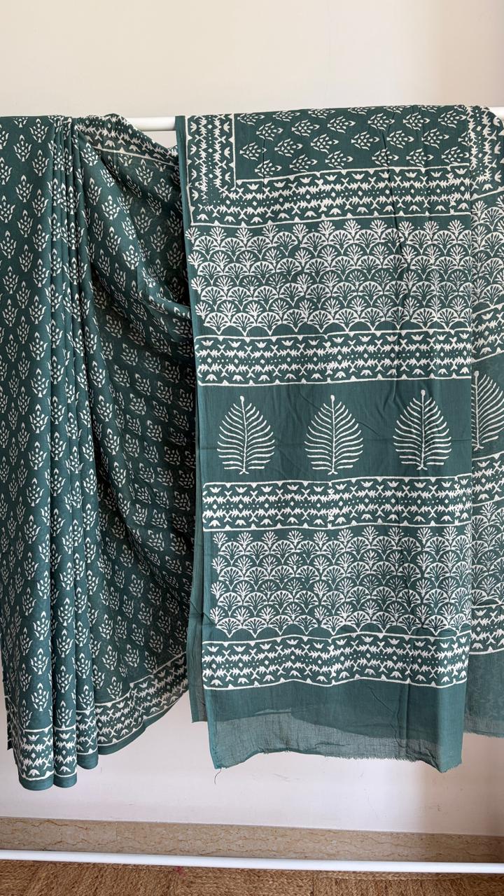 Mul Cotton Hand Block Print Saree _14