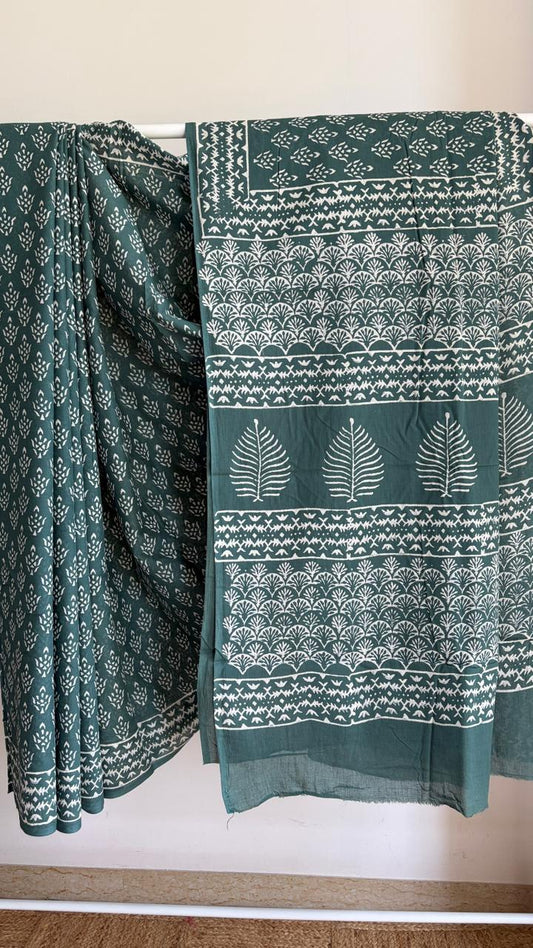 Mul Cotton Hand Block Print Saree _14