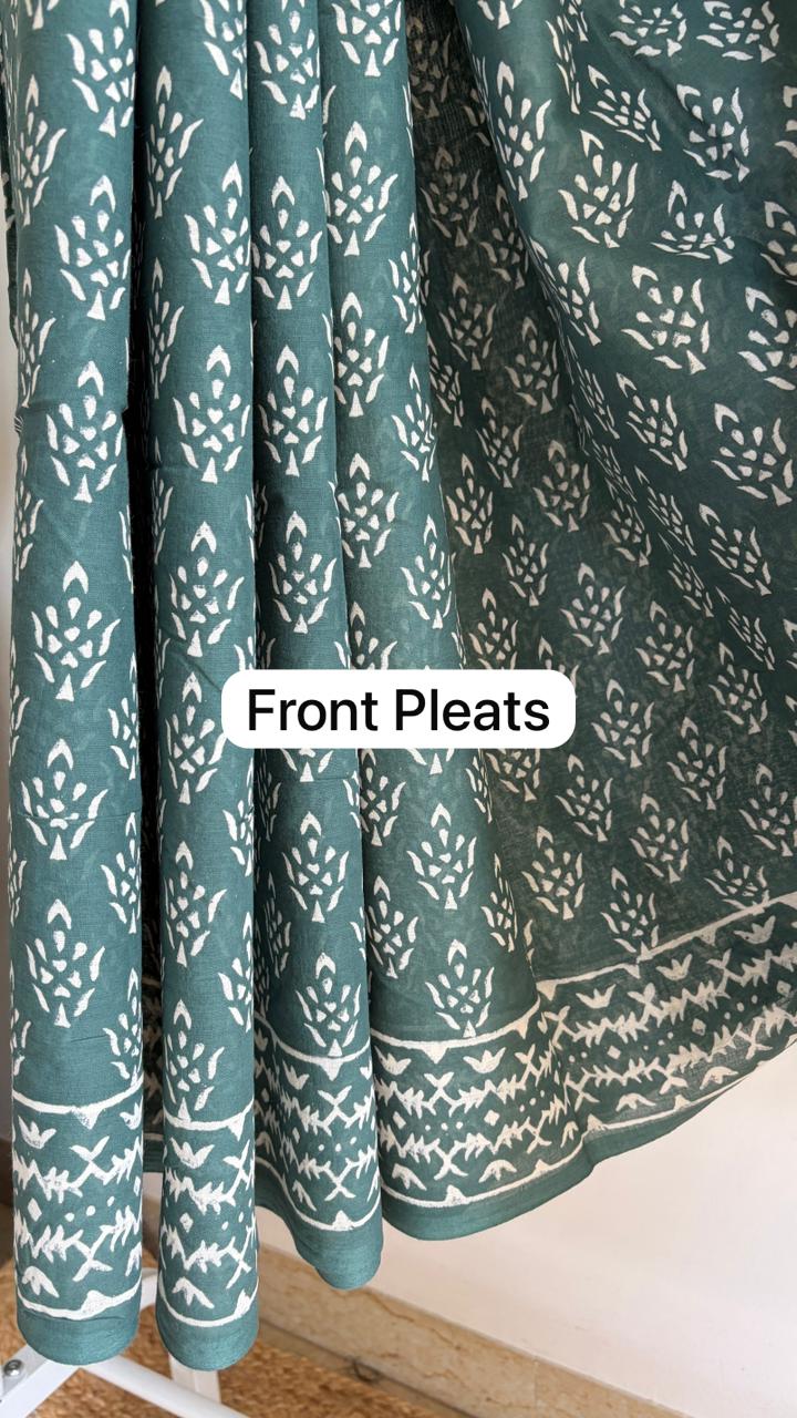 Mul Cotton Hand Block Print Saree _14