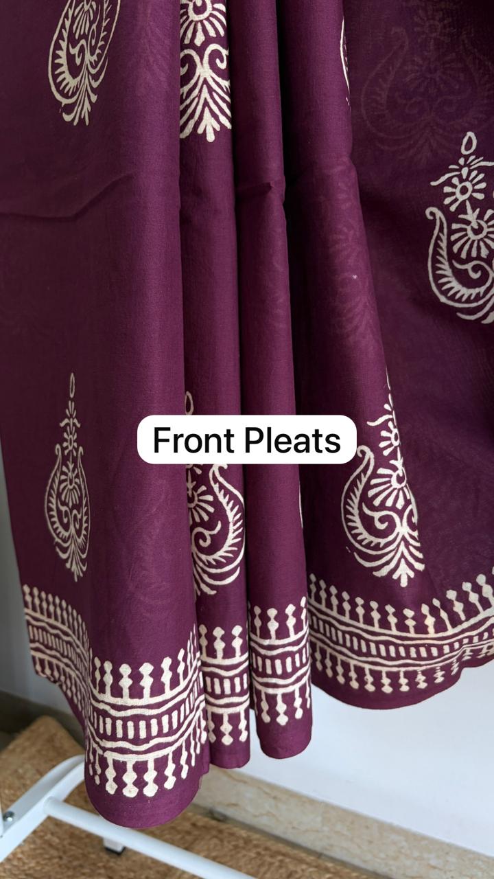 Mul Cotton Hand Block Print Saree _16