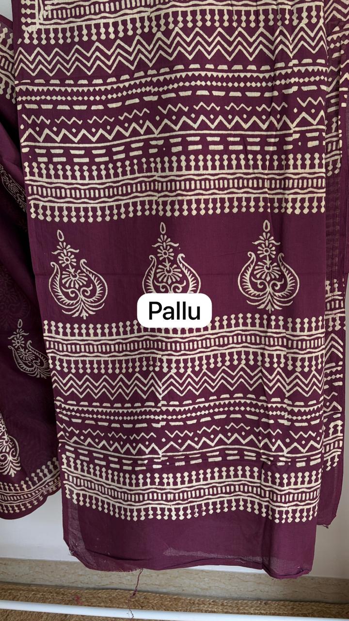 Mul Cotton Hand Block Print Saree _16