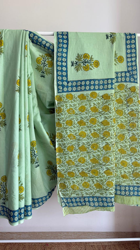 Mul Cotton Hand Block Print Saree _17