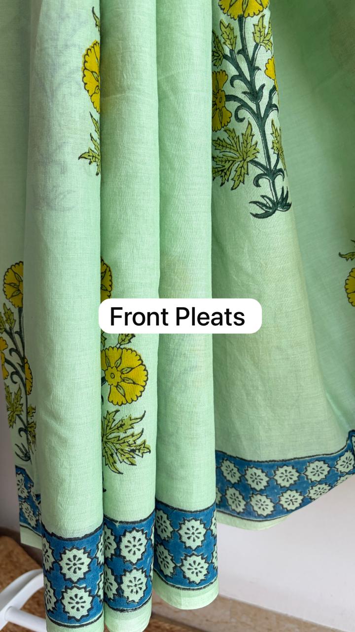 Mul Cotton Hand Block Print Saree _17
