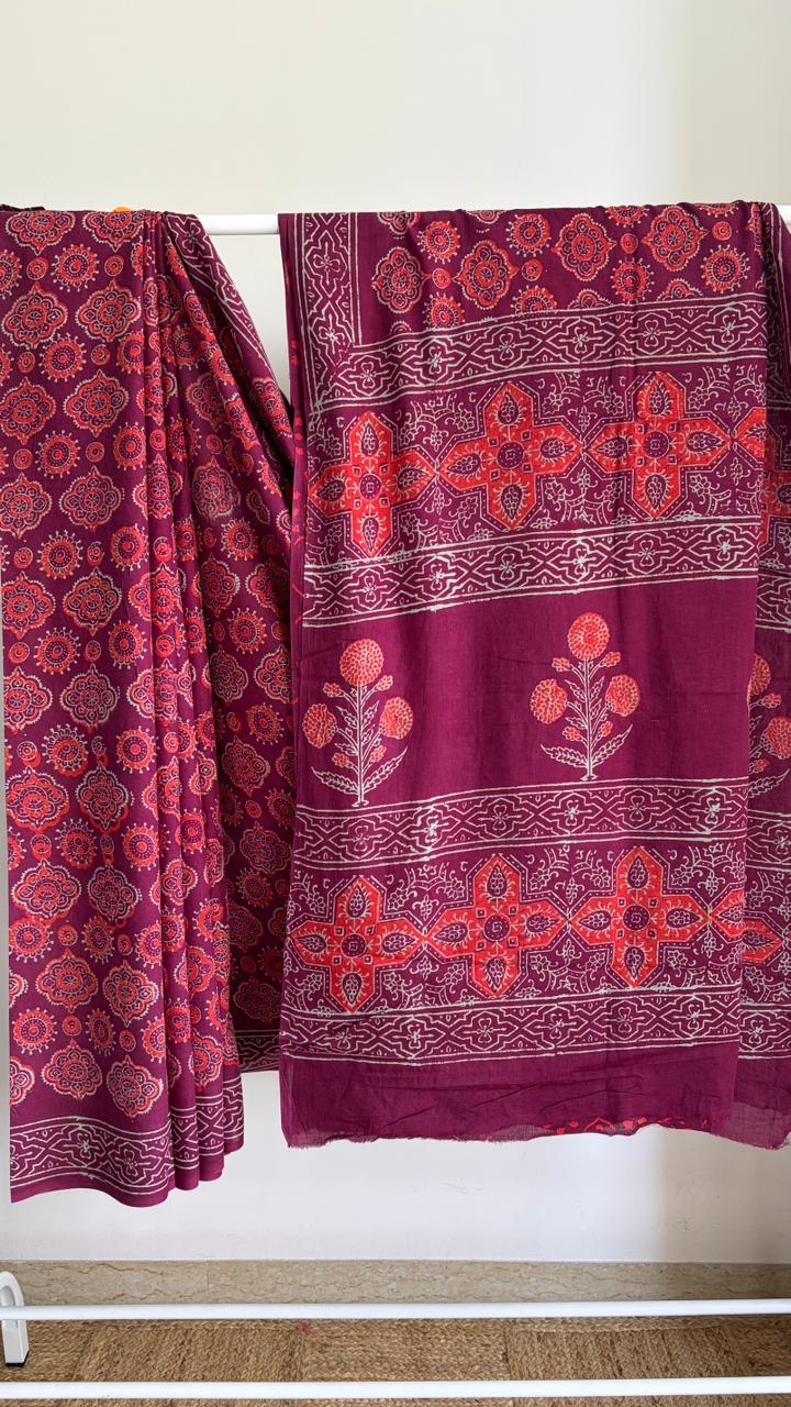 Mul Cotton Hand Block Print Saree _18