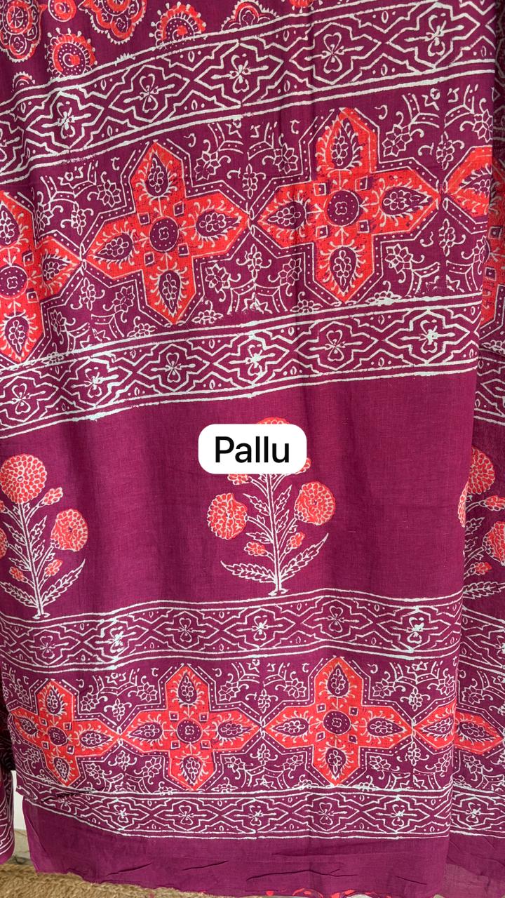 Mul Cotton Hand Block Print Saree _18