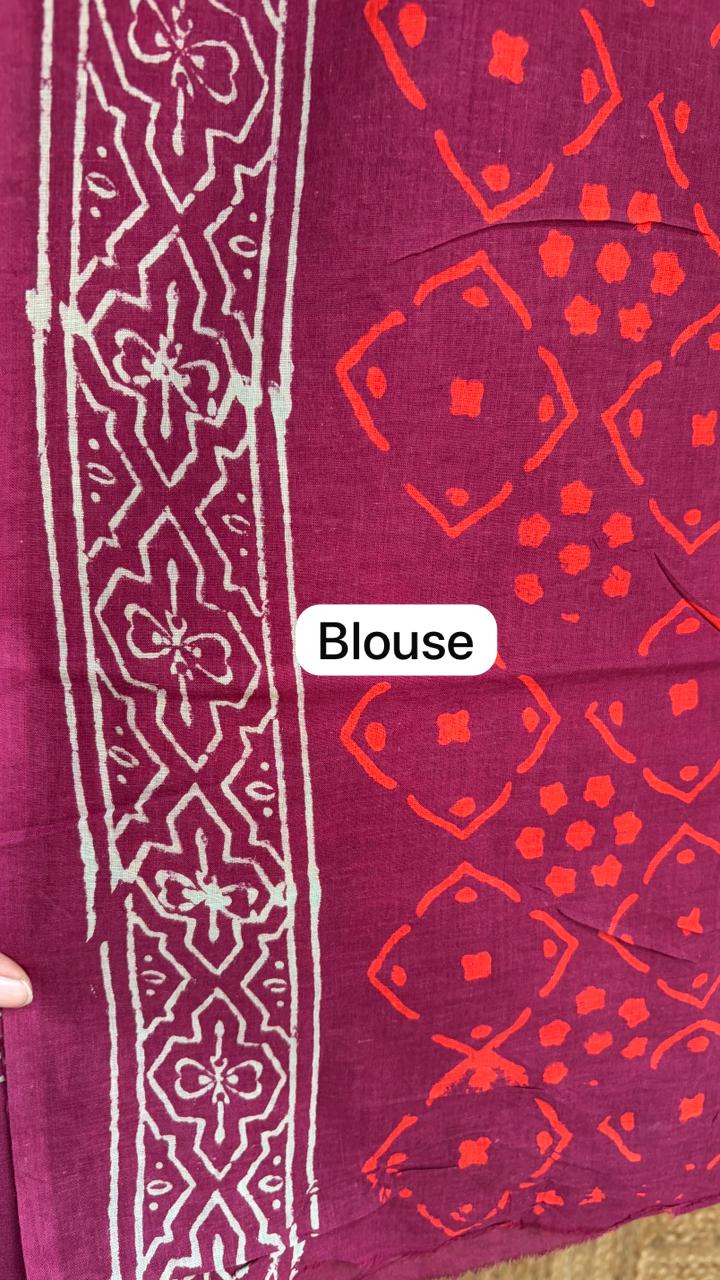 Mul Cotton Hand Block Print Saree _18