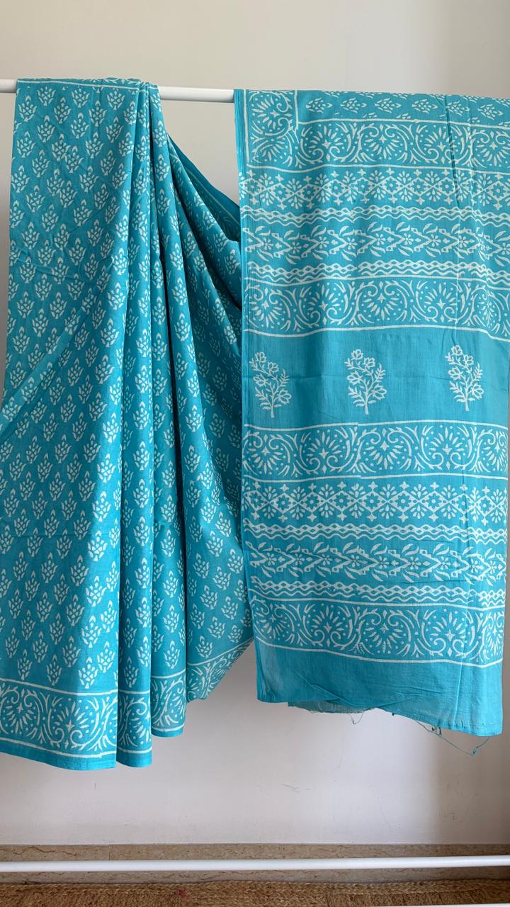 Mul Cotton Hand Block Print Saree _19