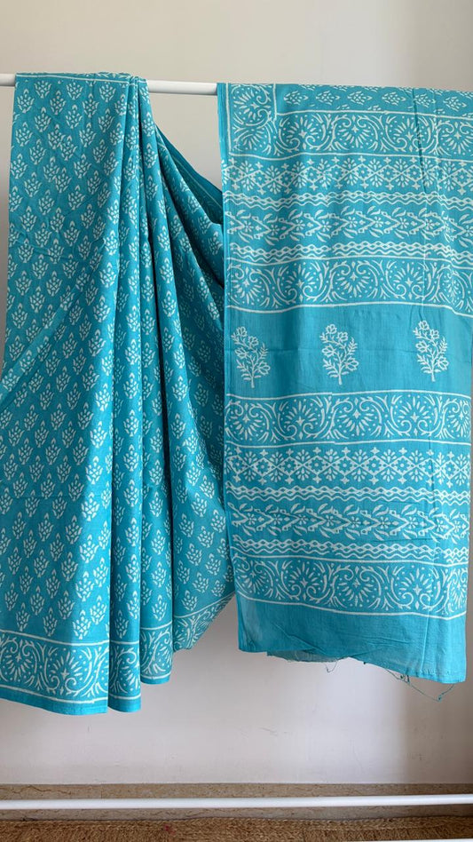 Mul Cotton Hand Block Print Saree _19