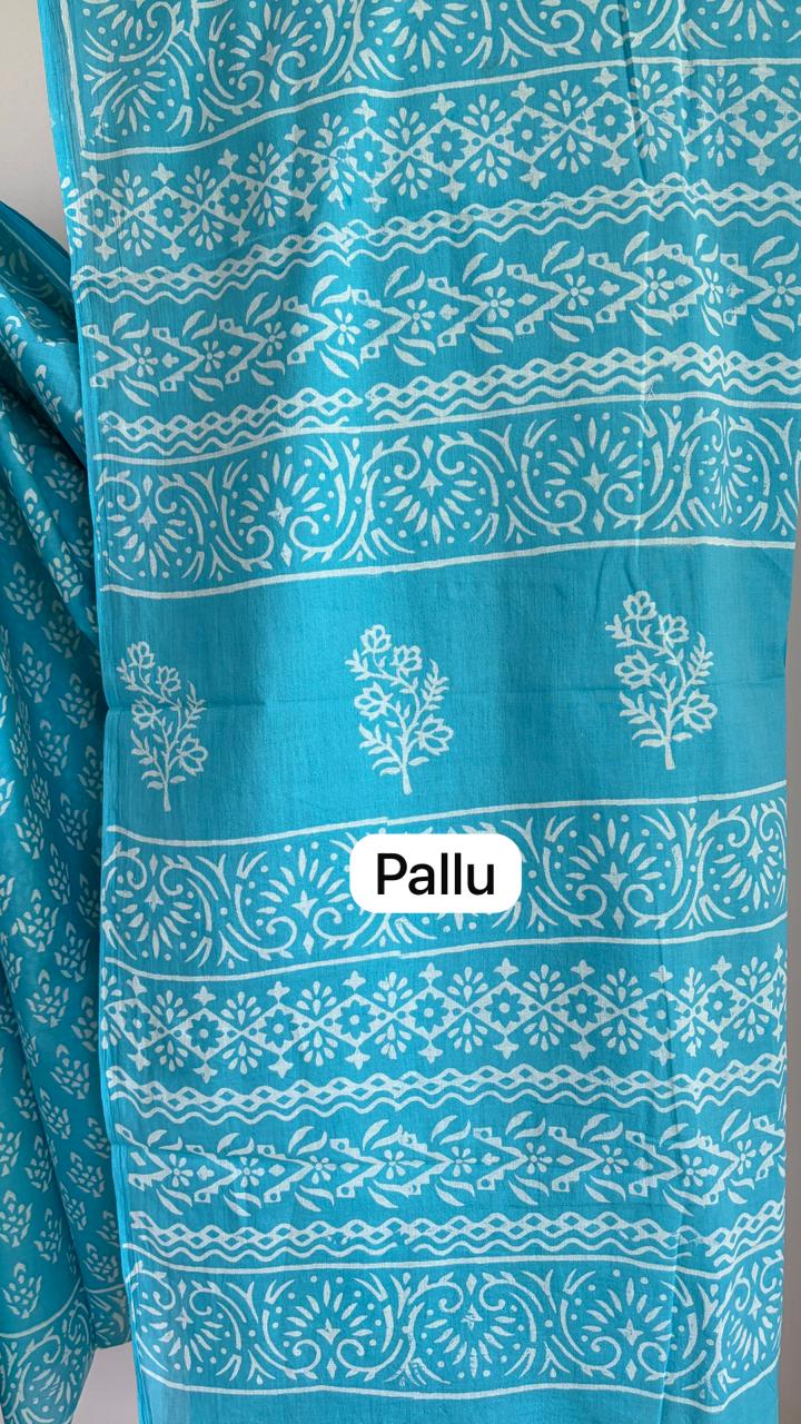 Mul Cotton Hand Block Print Saree _19