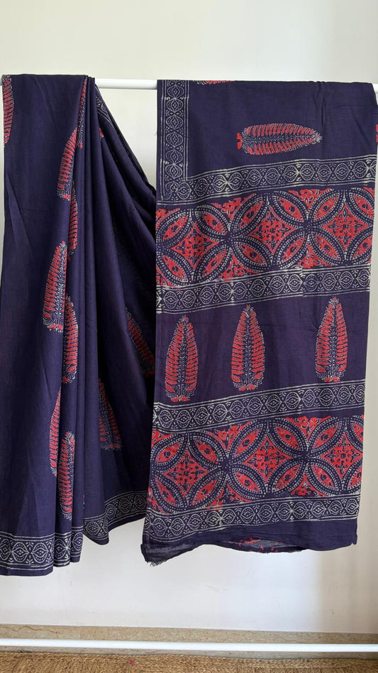 Mul Cotton Hand Block Print Saree _21